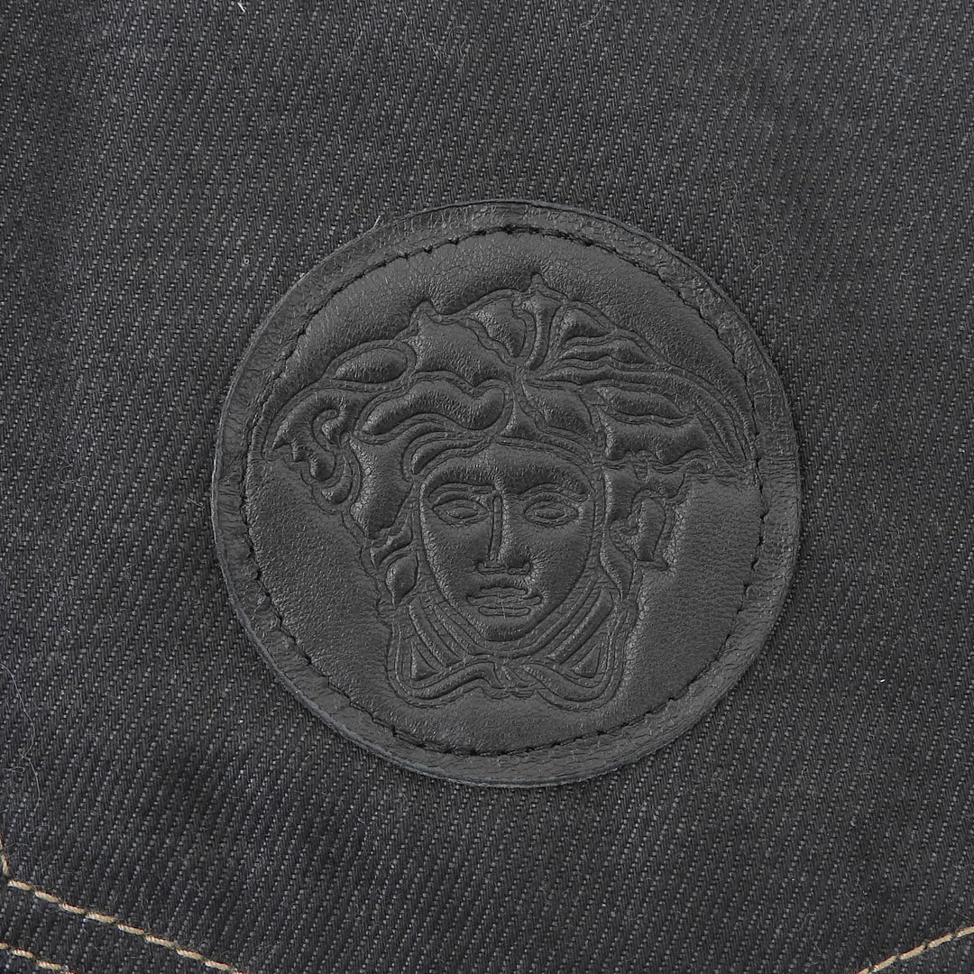 Discounted Excellent VERSACE Denim pants Medusa Button Logo Metal Black Denim mens 31