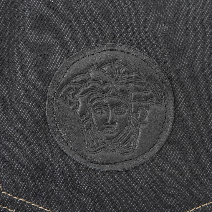 Discounted Excellent VERSACE Denim pants Medusa Button Logo Metal Black Denim mens 31
