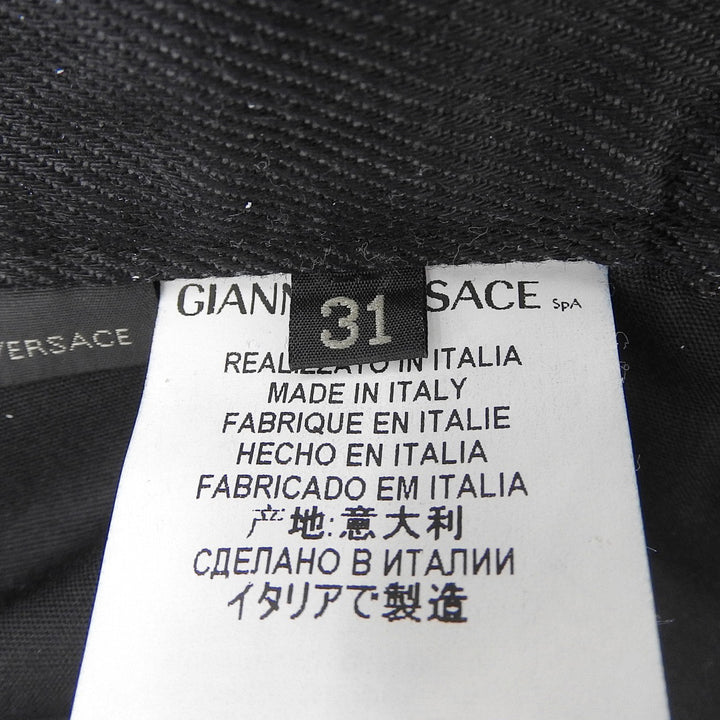Discounted Excellent VERSACE Denim pants Medusa Button Logo Metal Black Denim mens 31