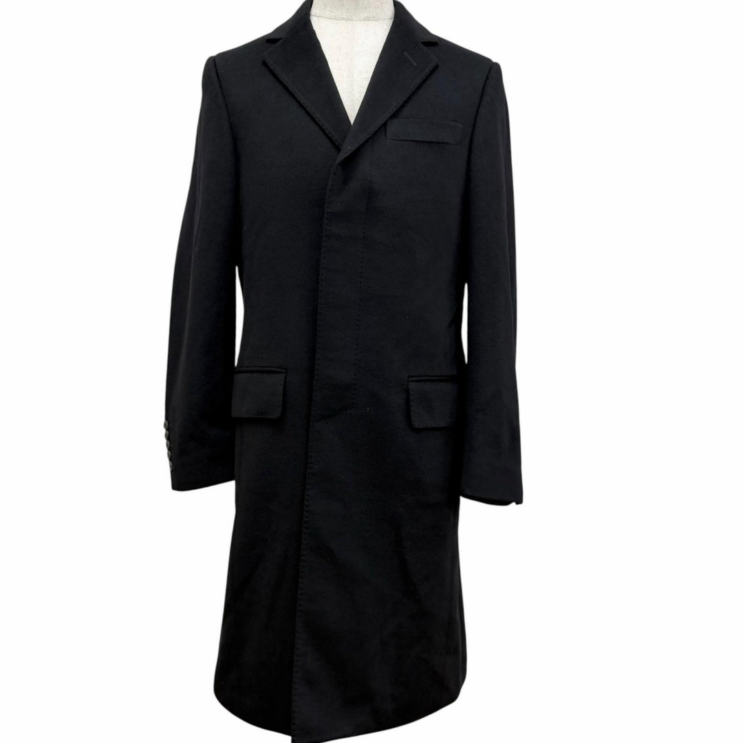 Great GUCCI Chester coat fly front black cashmere mens 50