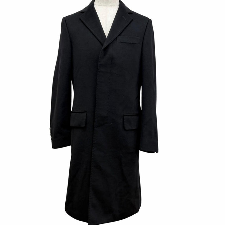 Great GUCCI Chester coat fly front black cashmere mens 50