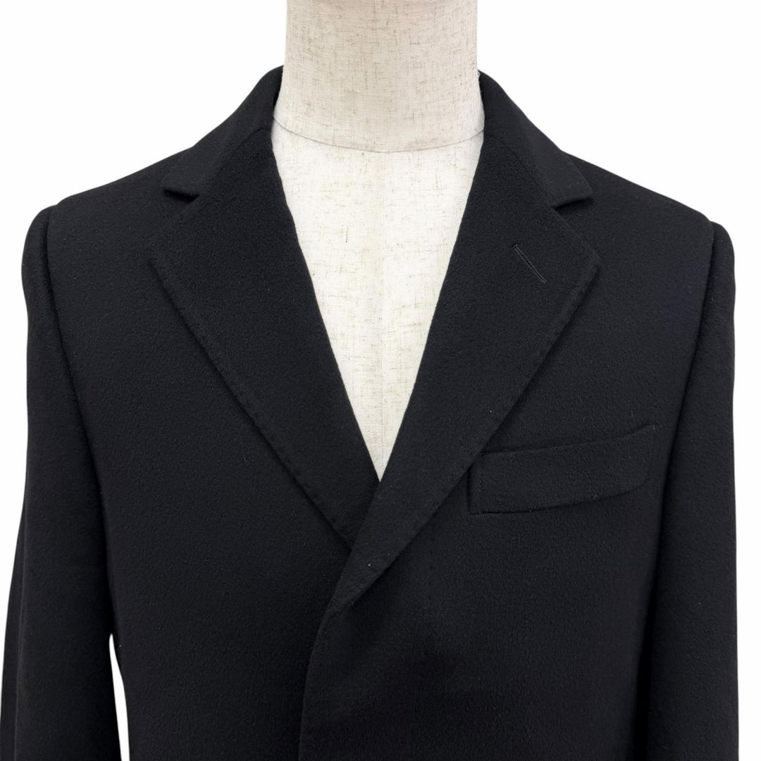 Great GUCCI Chester coat fly front black cashmere mens 50