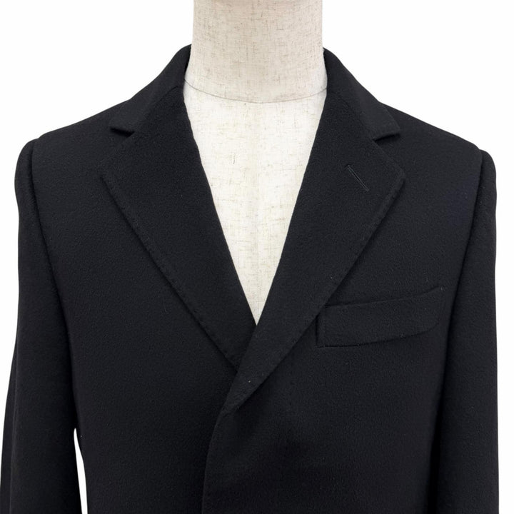 Great GUCCI Chester coat fly front black cashmere mens 50