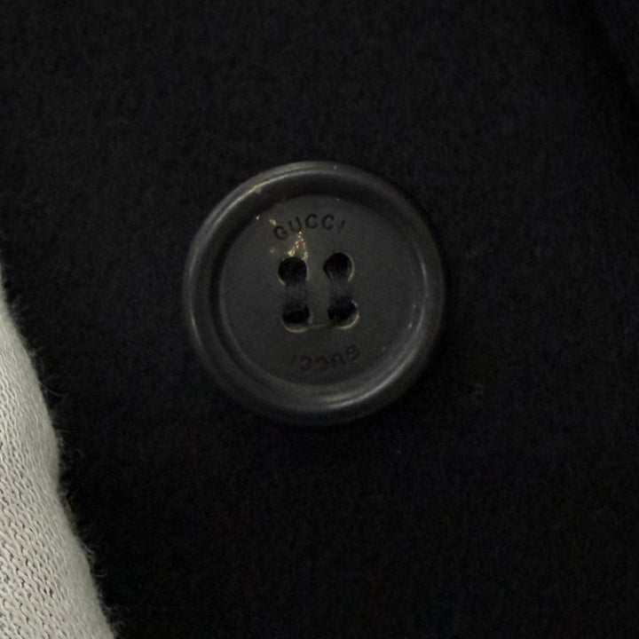Great GUCCI Chester coat fly front black cashmere mens 50