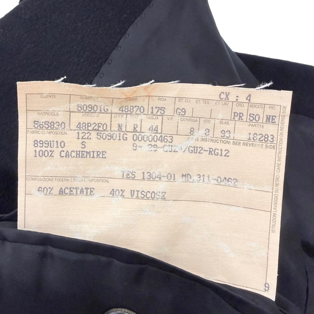 Great GUCCI Chester coat fly front black cashmere mens 50