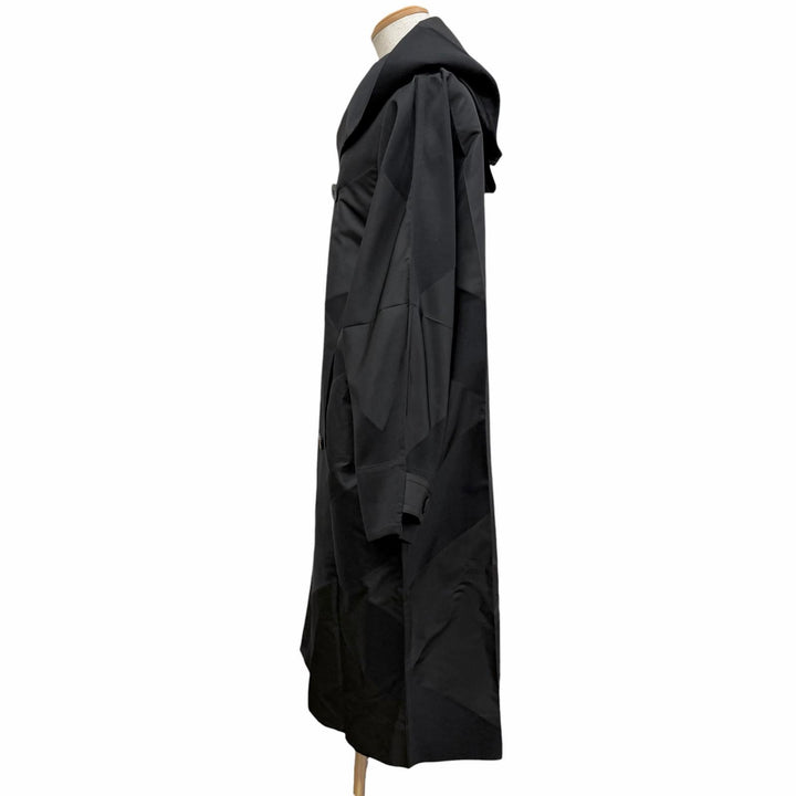 Excellent IM MEN coat KITE Issey Miyake Hooded Double-Breasted Design black