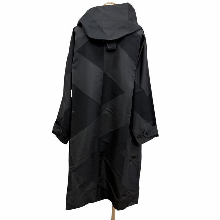 Excellent IM MEN coat KITE Issey Miyake Hooded Double-Breasted Design black
