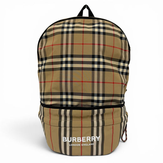 Excellent BURBERRY Daypack Nova Check Logo Backpack Sling Bag beige 8013921