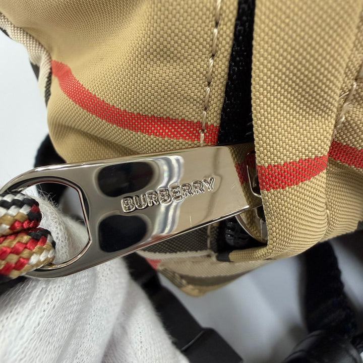 Excellent BURBERRY Daypack Nova Check Logo Backpack Sling Bag beige 8013921