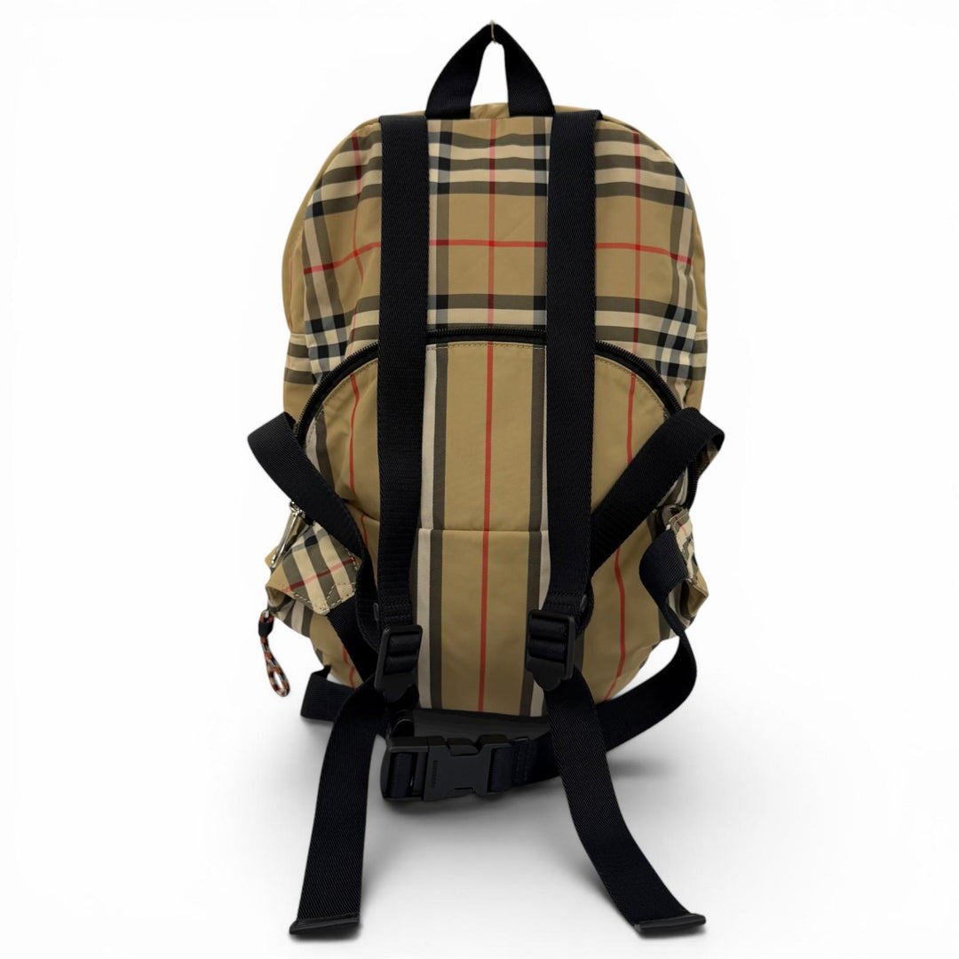 Excellent BURBERRY Daypack Nova Check Logo Backpack Sling Bag beige 8013921