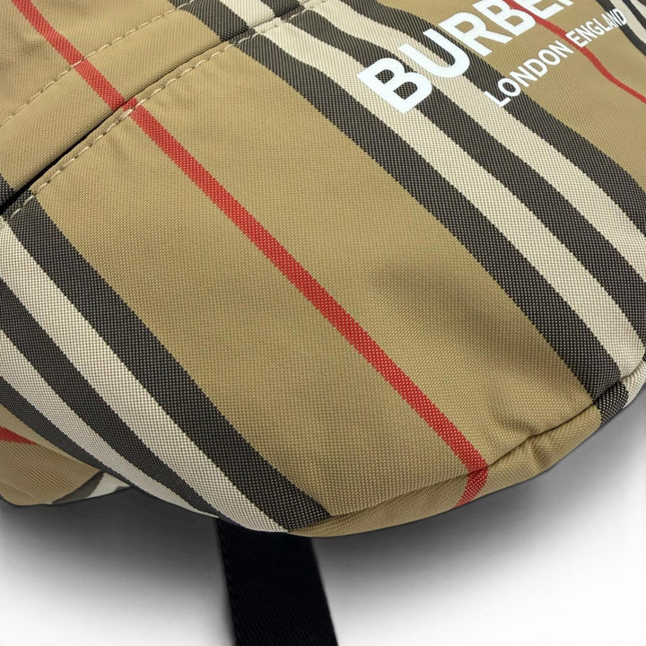 Excellent BURBERRY Daypack Nova Check Logo Backpack Sling Bag beige 8013921