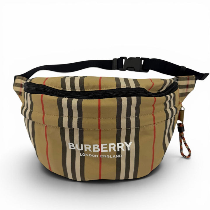 Excellent BURBERRY Daypack Nova Check Logo Backpack Sling Bag beige 8013921