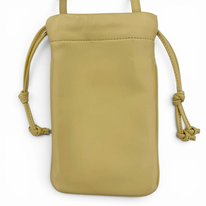 Very Good CELINE Shoulder Bag Cuir Triomphe Drawstring Leather Mobile Pouch
