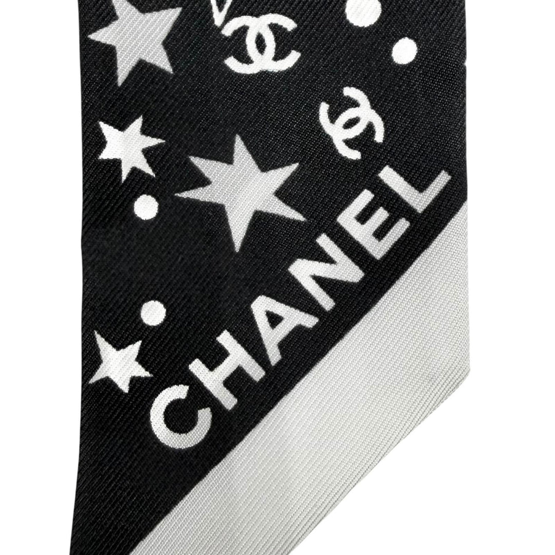 Pristine CHANEL Shush COCO Mark Star Ribbon black silk Women AAA746