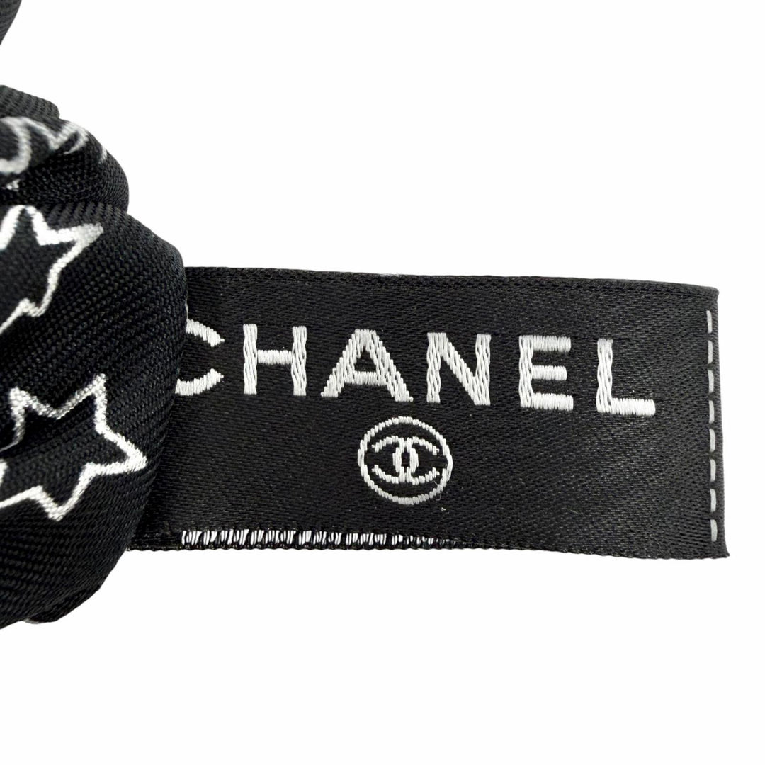 Pristine CHANEL Shush COCO Mark Star Ribbon black silk Women AAA746