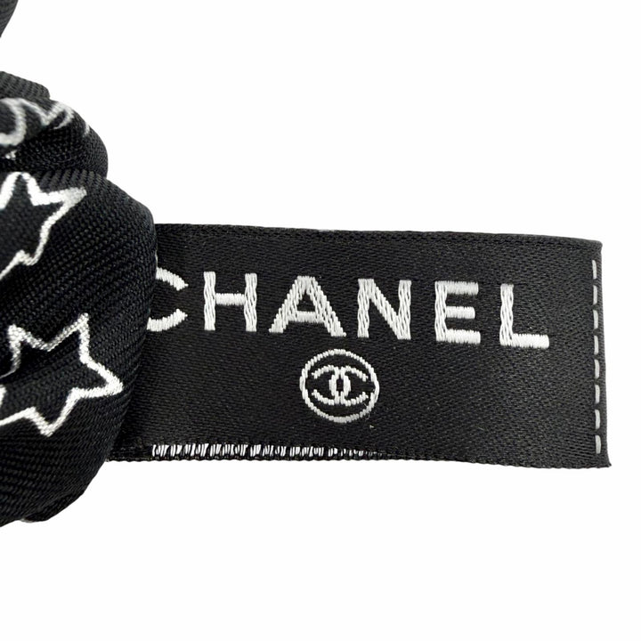 Pristine CHANEL Shush COCO Mark Star Ribbon black silk Women AAA746