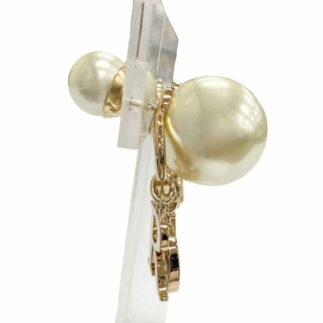 Great DIOR Pierce Tribales Piercings Logo Resin Pearl Rhinestone gold E1411TRICY