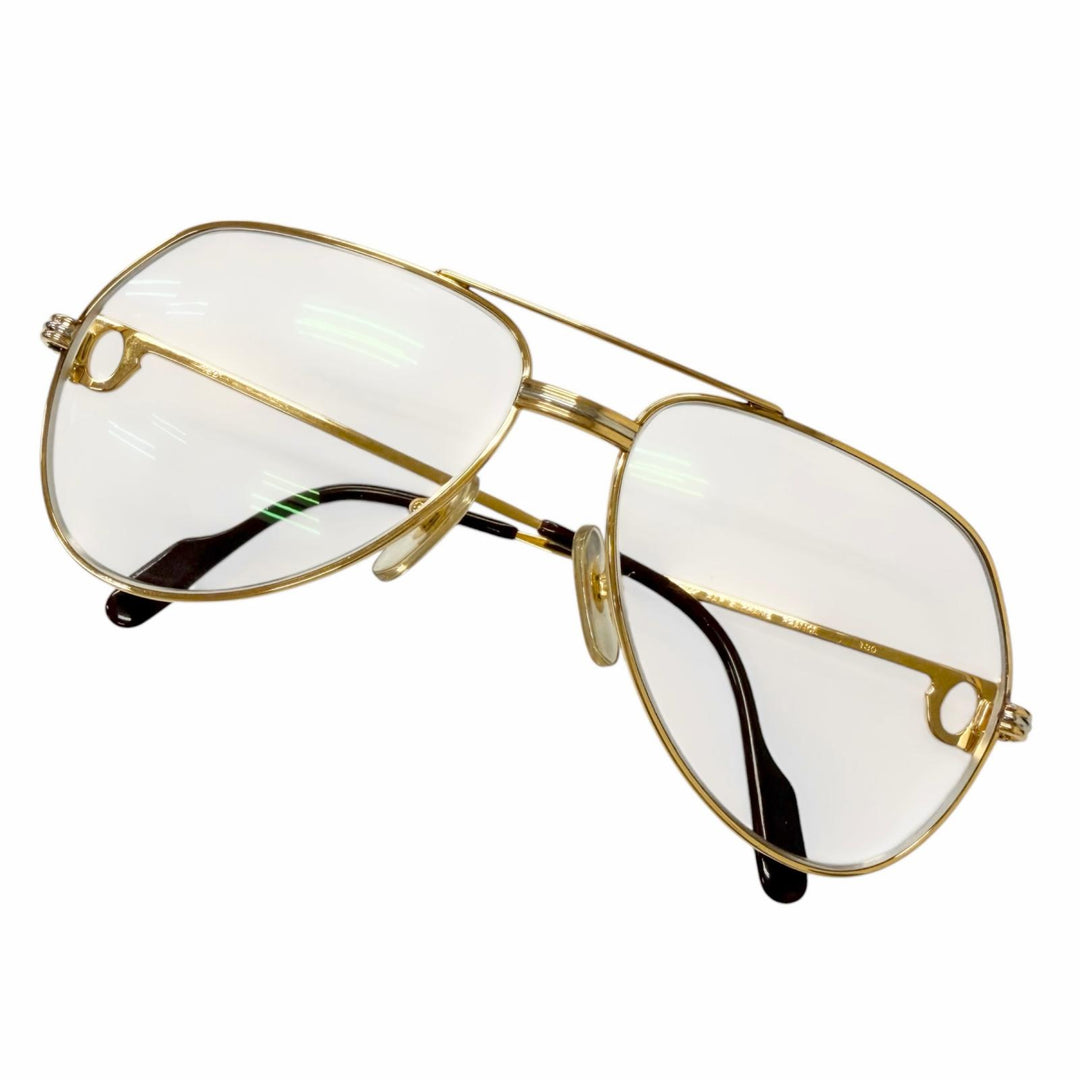 Great Cartier Glasses Trinity 2C Decor Two-Bridge gold mens