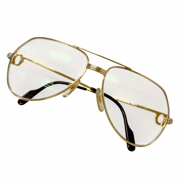 Great Cartier Glasses Trinity 2C Decor Two-Bridge gold mens
