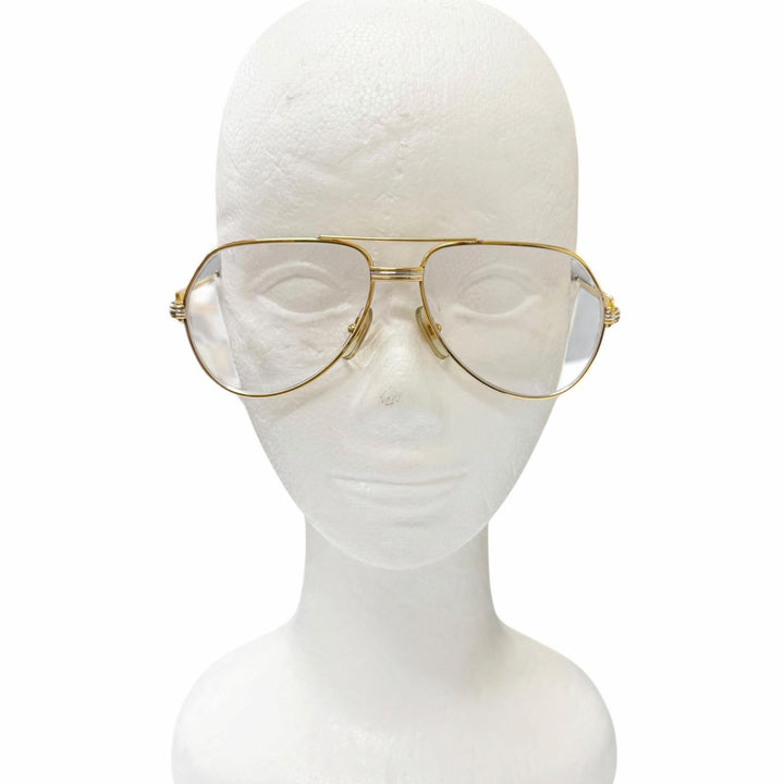 Great Cartier Glasses Trinity 2C Decor Two-Bridge gold mens