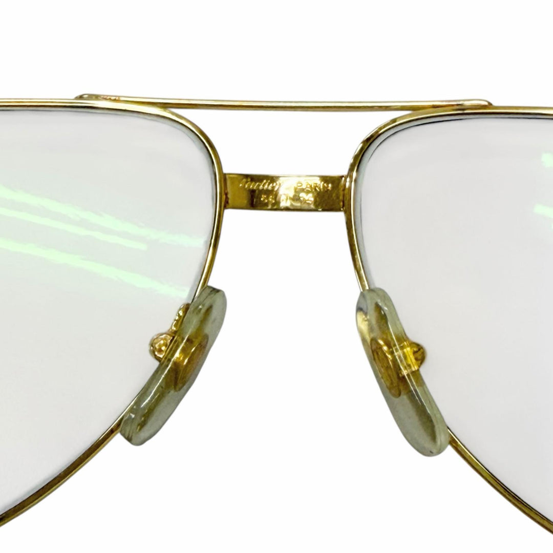 Great Cartier Glasses Trinity 2C Decor Two-Bridge gold mens