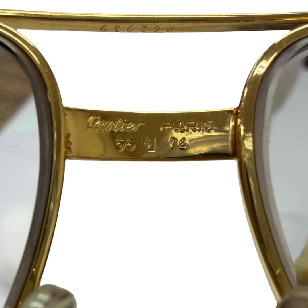 Great Cartier Glasses Trinity 2C Decor Two-Bridge gold mens