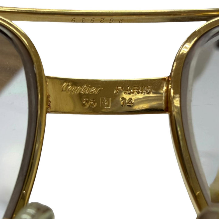 Great Cartier Glasses Trinity 2C Decor Two-Bridge gold mens