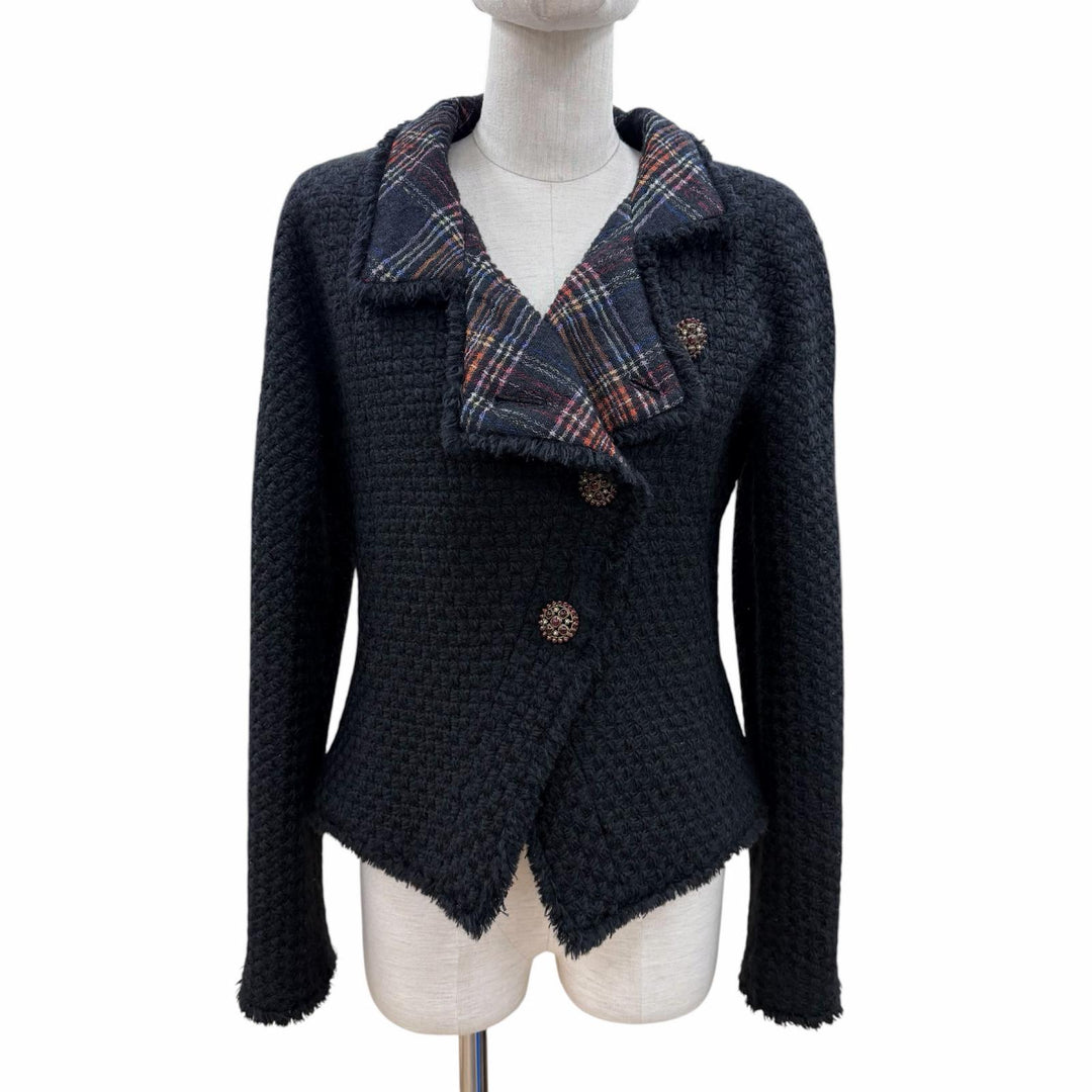 Great CHANEL Jacket black wool Women 38 P46378W05360
