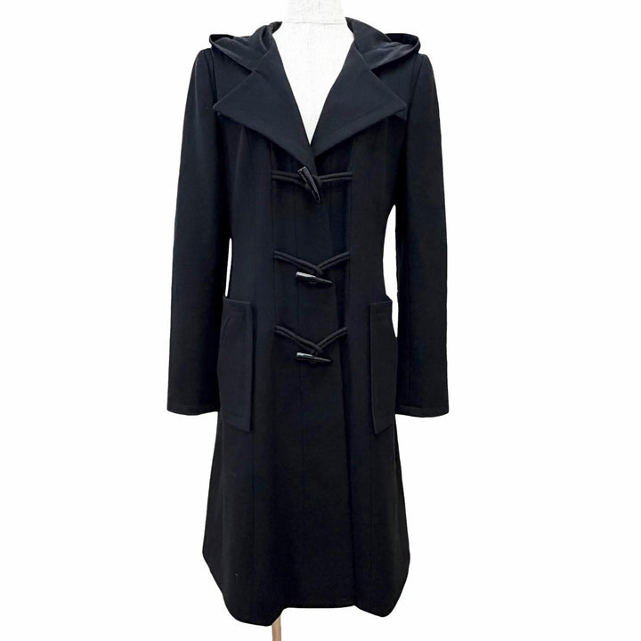 Excellent CHANEL Duffel coat COCO Mark toggle button black 38 P29341V19402 06A