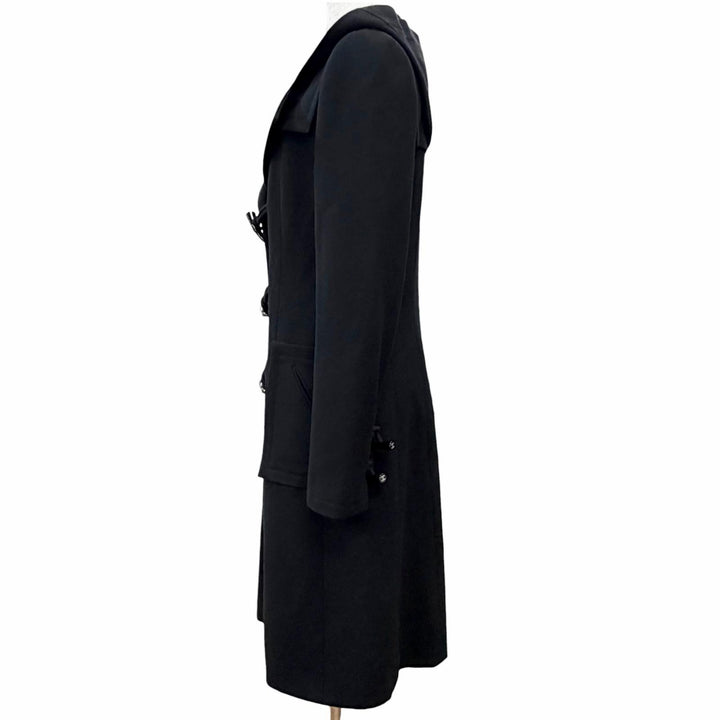 Excellent CHANEL Duffel coat COCO Mark toggle button black 38 P29341V19402 06A