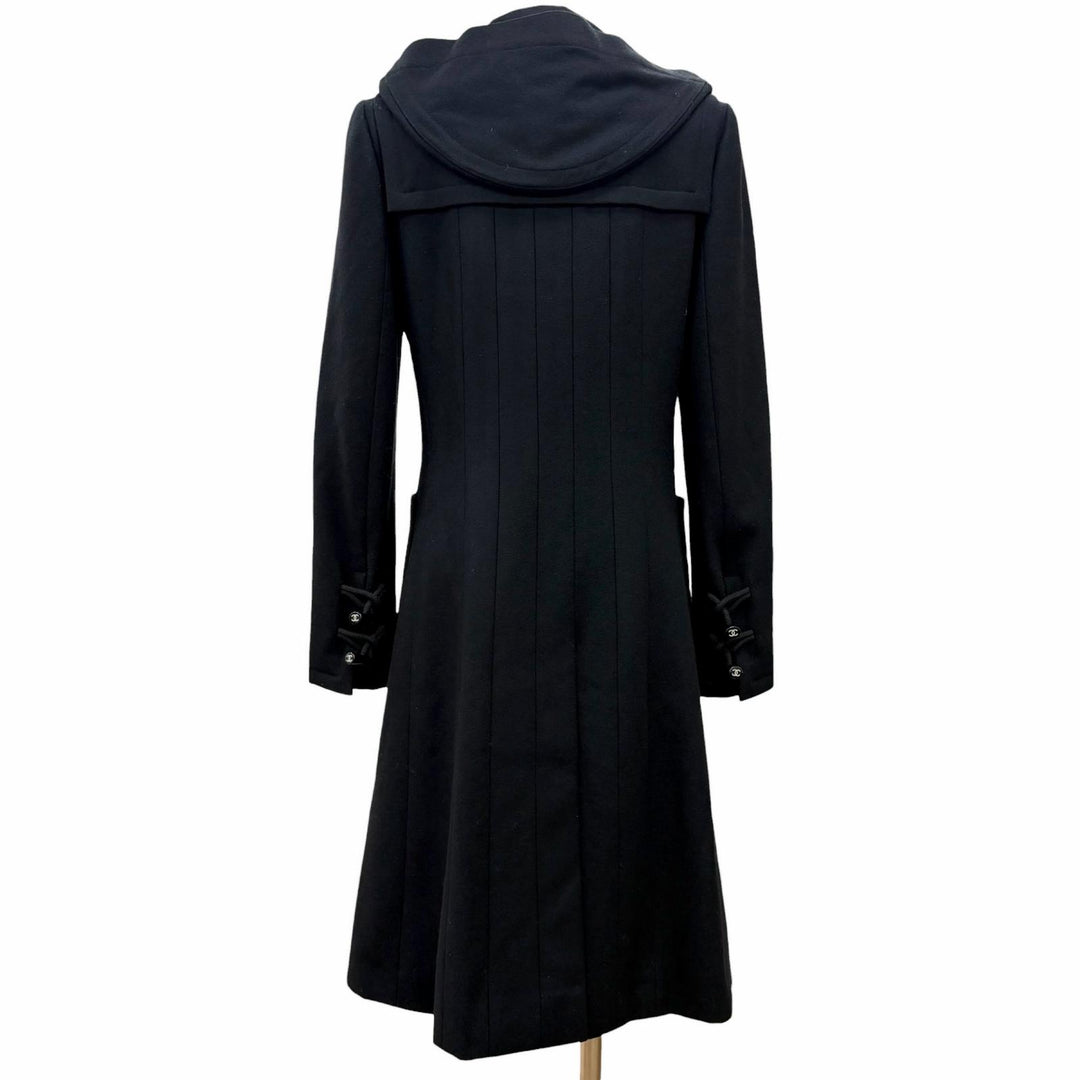 Excellent CHANEL Duffel coat COCO Mark toggle button black 38 P29341V19402 06A