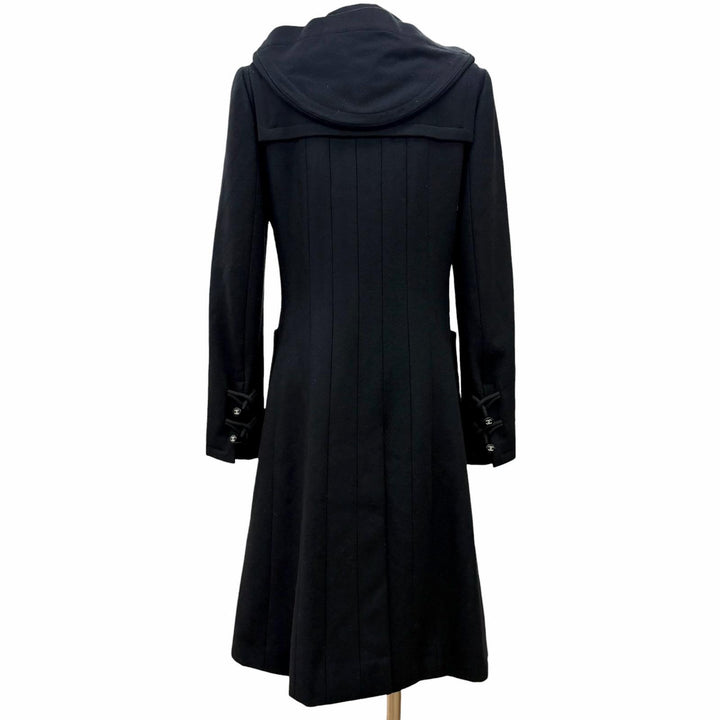 Excellent CHANEL Duffel coat COCO Mark toggle button black 38 P29341V19402 06A
