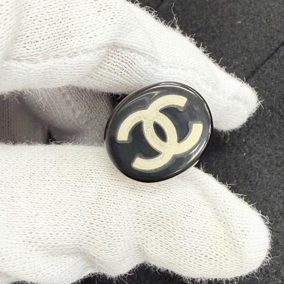 Excellent CHANEL Duffel coat COCO Mark toggle button black 38 P29341V19402 06A