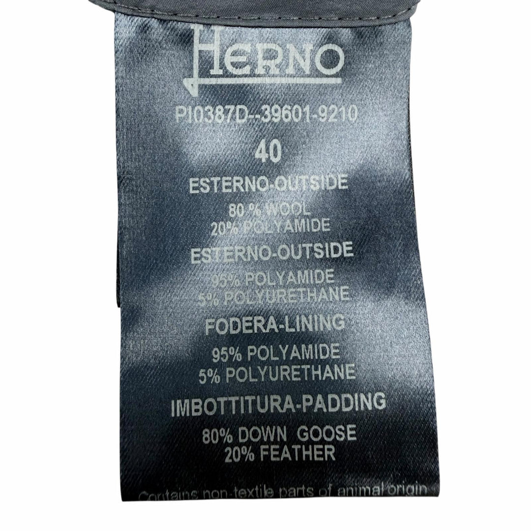 Great Herno down coat With logo gray wool Women 40 PI0387D