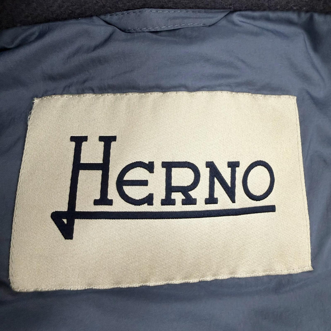 Great Herno down coat With logo gray wool Women 40 PI0387D