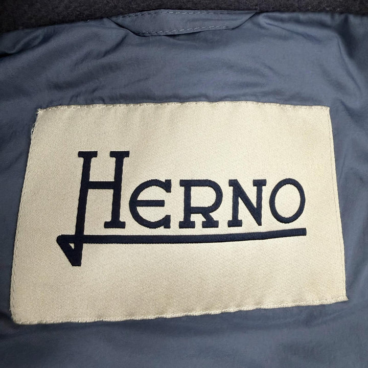 Great Herno down coat With logo gray wool Women 40 PI0387D