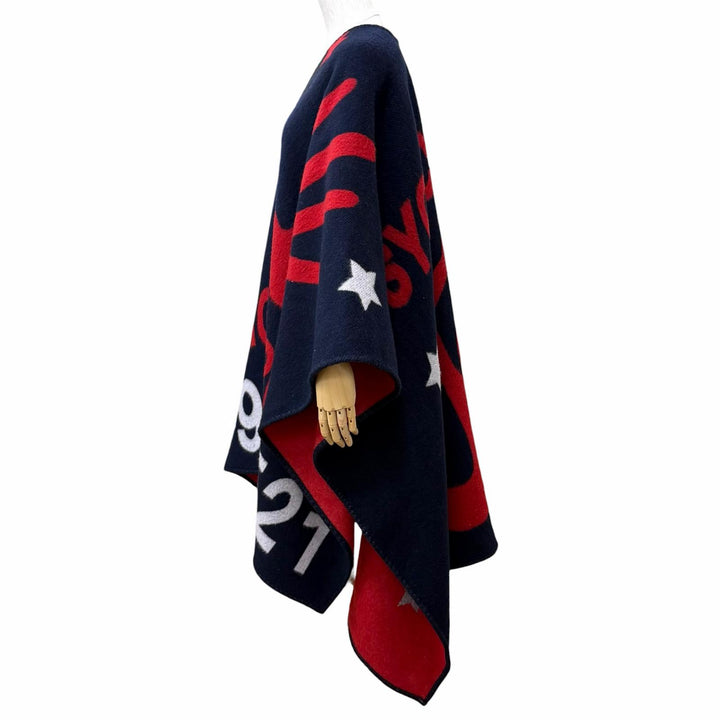 Great MONCLER GENIUS 2 poncho PONCHO Navy wool Women UNI