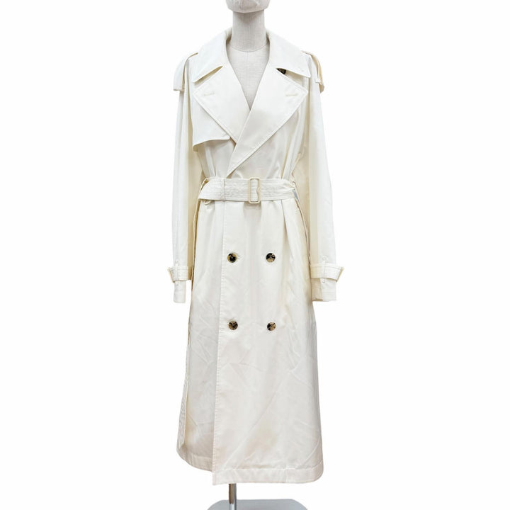 Excellent BURBERRY trench coat Ivory silk Women 40 8086313