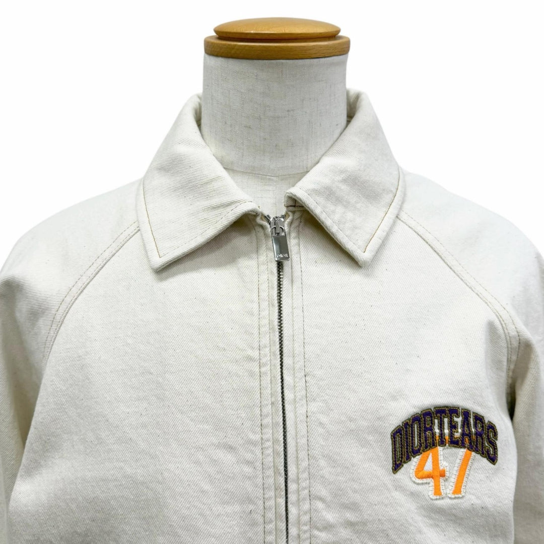 Excellent DIOR×DENIM TEARS Blouson Logo embroidered cotton twill zip jacket