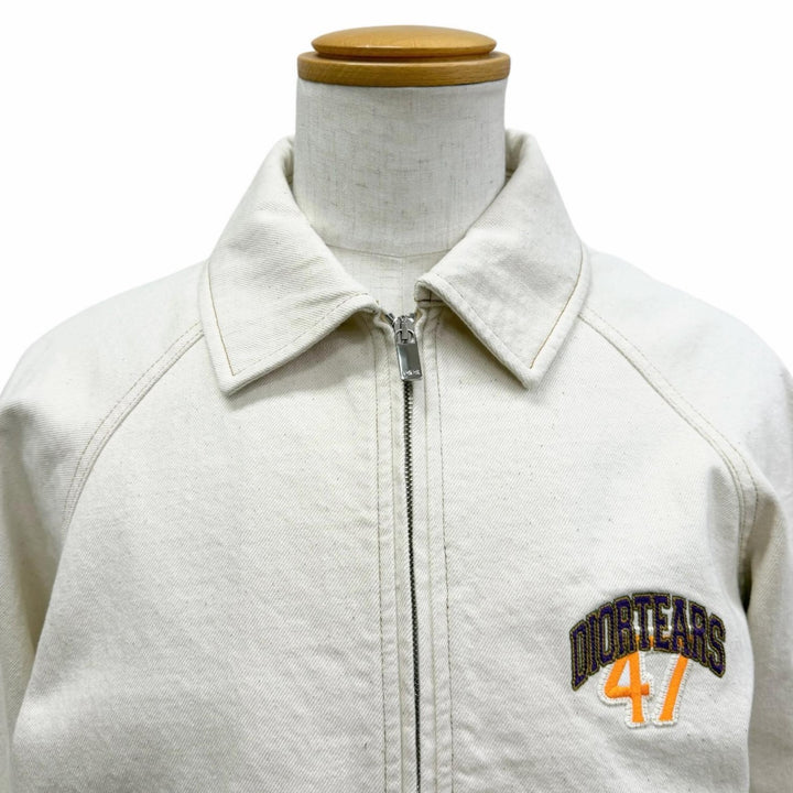 Excellent DIOR×DENIM TEARS Blouson Logo embroidered cotton twill zip jacket