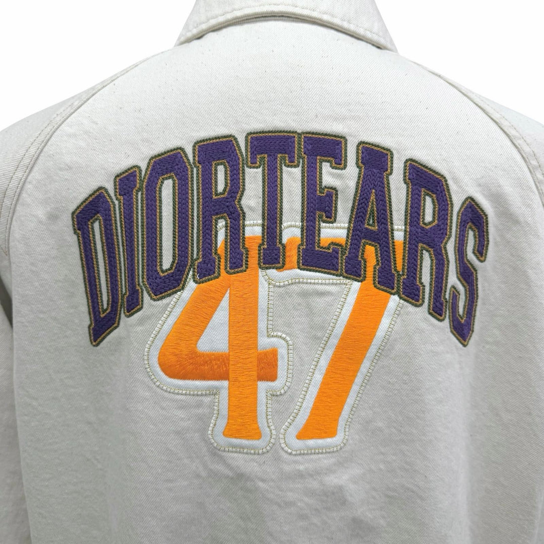 Excellent DIOR×DENIM TEARS Blouson Logo embroidered cotton twill zip jacket