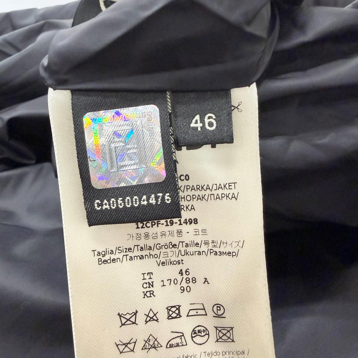 Excellent FENDI coat Stripe Pattern, Glossy, Hooded, Padded black
