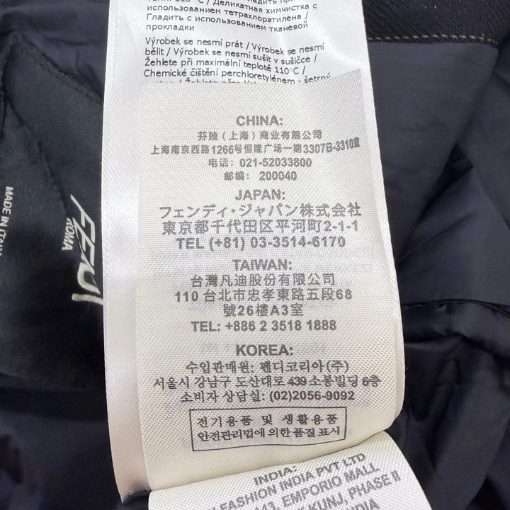 Excellent FENDI coat Stripe Pattern, Glossy, Hooded, Padded black