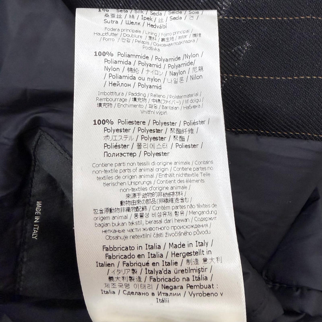 Excellent FENDI coat Stripe Pattern, Glossy, Hooded, Padded black