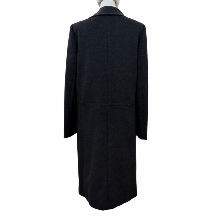 Great GUCCI coat Tom Ford era, leather detail, zip-up long jacket Dark gray 42