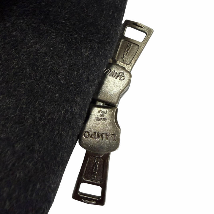 Great GUCCI coat Tom Ford era, leather detail, zip-up long jacket Dark gray 42