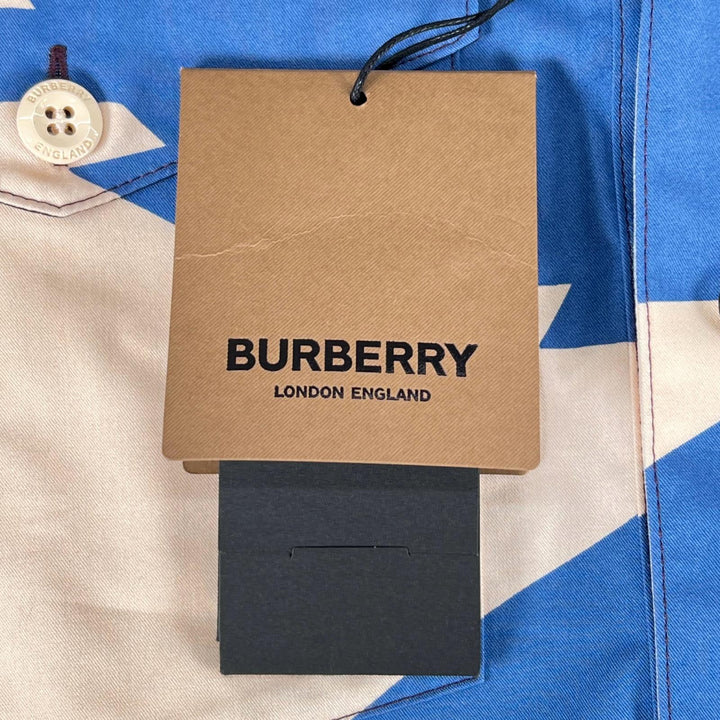 Excellent BURBERRY Short sleeve shirt Logo button, multicolor cotton M 8045396