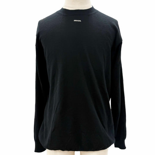 Great PRADA sweater UMB678 S000 134D black cashmere mens 48