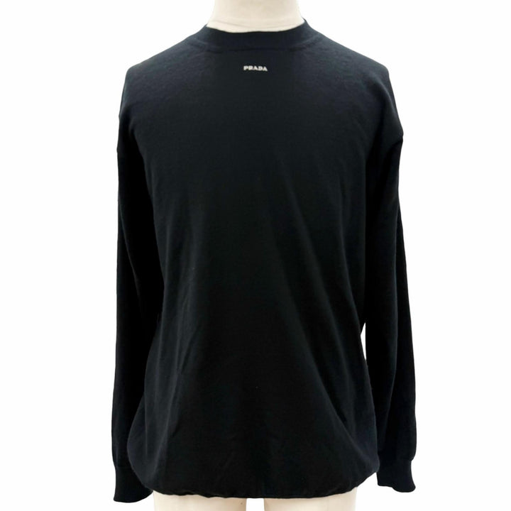 Great PRADA sweater UMB678 S000 134D black cashmere mens 48