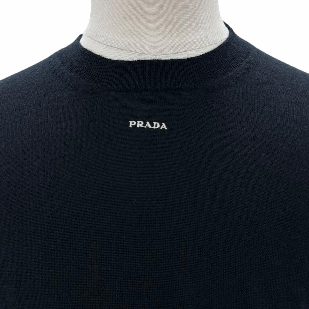 Great PRADA sweater UMB678 S000 134D black cashmere mens 48